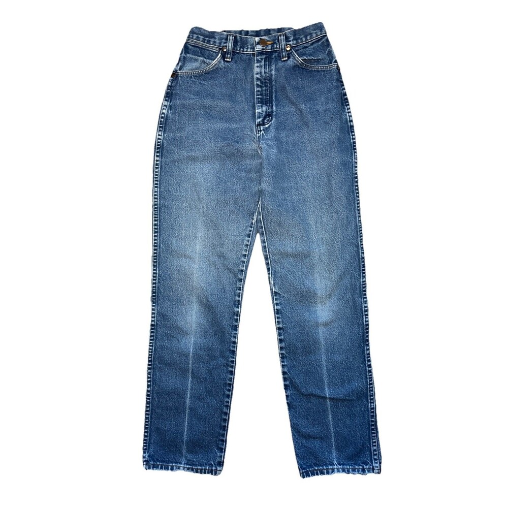 Vintage 90s Wrangler 12MWZG High Waist Cowgirl Wedgie Jeans Straight Sz 5/6 x 30